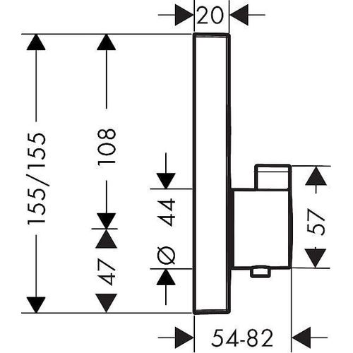 Set de finition pour mitigeur thermostatique ShowerSelect E encastré