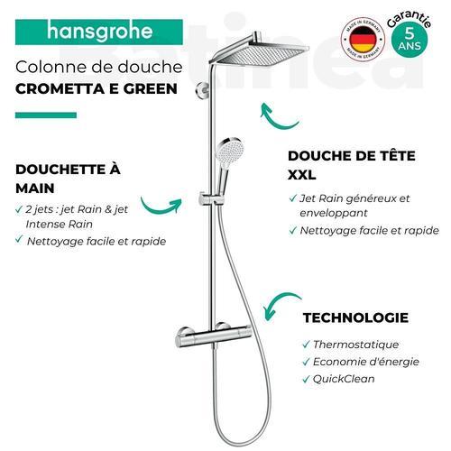 Hansgrohe - Colonne de douche Crometta E Showerpipe 240 1 jet chromé  Hansgrohe