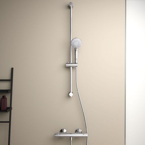 Thermostatique de douche CERATHERM 25 projection 80 mm chrome avec set de douche, barre de douche 900 mm IDEAL STANDARD