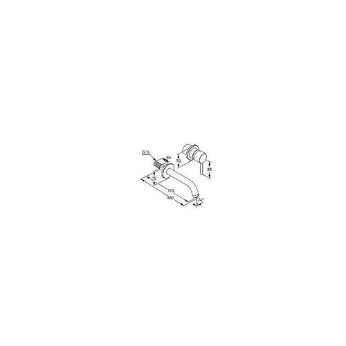 Kludi 382440576 Bozz Mitigeur de lavabo 2-trous Chromé