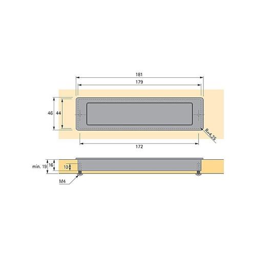 Poignées rectangulaires Touch In-inox HETTICH