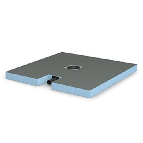 Receveur à carreler extra-plat Plano 900 x 900 x 65 mm avec bonde horizontale intégrée