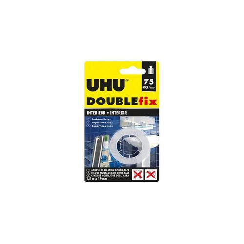 Ruban adhésif Doublefix Extra Fort intérieur blanc 1,5 m x 19 mm 44855 Uhu