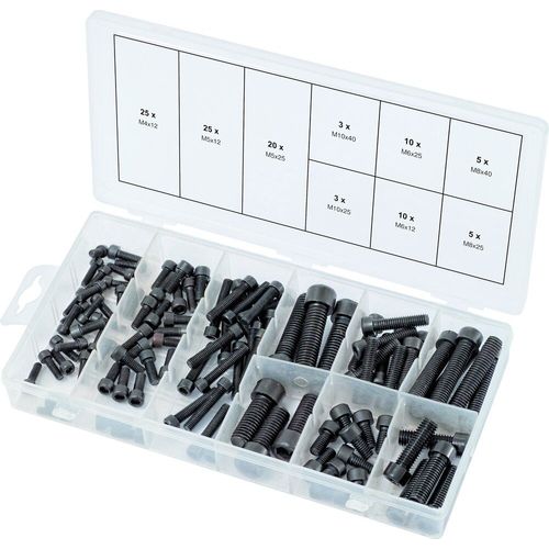 Assortiment de vis 6 pans, 106 pcs (prix indicatif - ref vendue uniquement en présentoir)