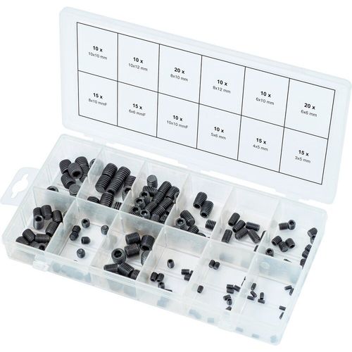 Assortiment de vis sans tête, 160 pcs (prix indicatif - ref vendue uniquement en présentoir)