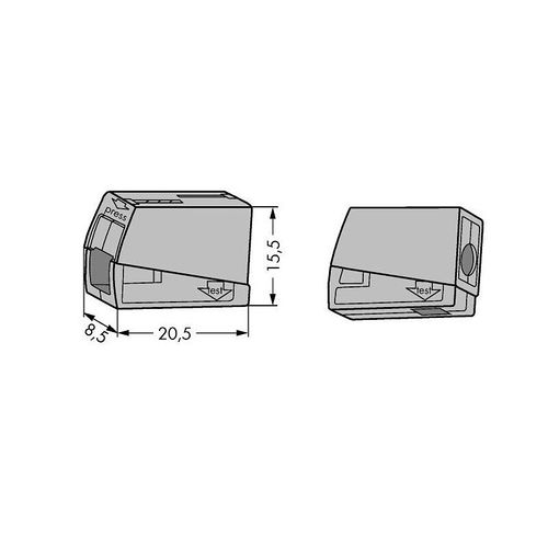 Borne de connexion - automatique - 224 - pour luminaires 2,5 mm2 - 1R1S WAGO