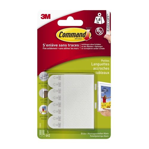 Command 17202 Bande Adhésive Pour Cadres Modèle S Charge Max 1.8 Kg / 8 Pièces Import Allemagne