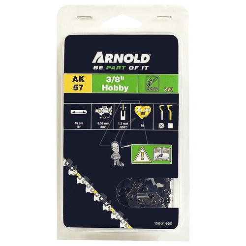 Arnold Chaîne 3/8" LP, 1,3mm, 61 Entr., avec element de securité, demi rond - 1191-X1-5061