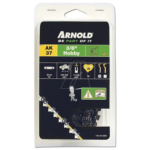 Chaîne de tronçonneuse 3/8"", 1,1 mm - 50 maillons d?entraîneurs - gouges demi-rondes