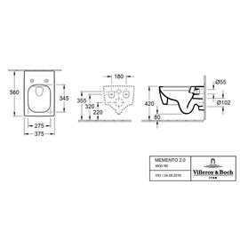 Villeroy & Boch Abattant amovible avec frein de chute O.Novo pour cuvette WC  et WC suspendu (9M38S101)