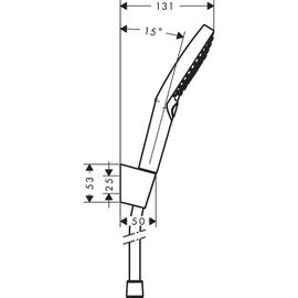 Hansgrohe - Set support mural 120 3jet PowderRain avec flexible de douche 160 cm chromé - Raindance Select S