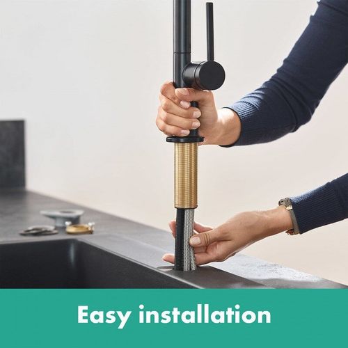Mitigeur de cuisine HANSGROHE Talis M54 , avec douchette extractible 1 jet noir mat - 72808670