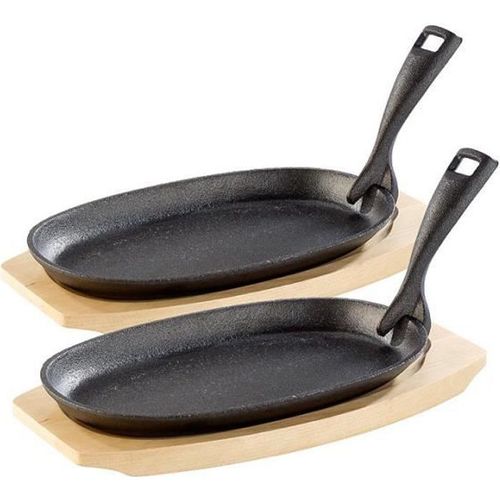 2 Plats En Fonte Avec Poignée Amovible - 28 Cm