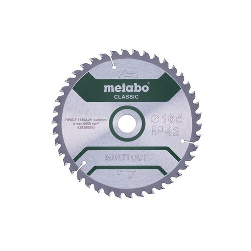 Metabo Lame de scie ""multi cut - classic"", 165x2,2/1,4x20 Z42 FZ/TZ 5° - 628280000