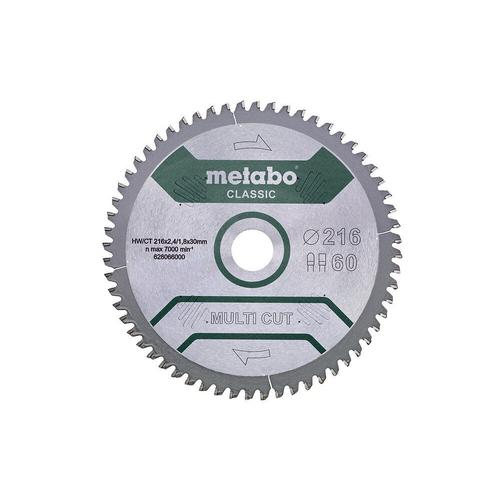 Metabo Lame de scie circulaire HW/CT 216x30x2,4/1,8, angle d'attaque 5° nég - 628667000