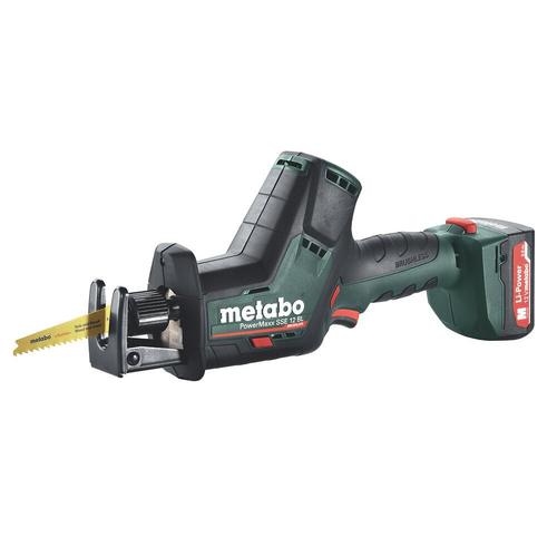 Metabo Scie sabre sans fil PowerMaxx SSE 12 BL, Coffret, 12V 2x2Ah Li-Ion + SC 30 - 602322500