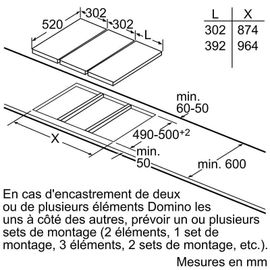 Siemens iQ100 EH375FBB1E Table de cuisson à induction Inox/noir - 2 foyers