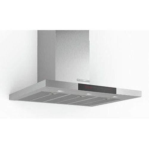 Bosch Serie 6 DWB98JQ50 - Hotte - cheminée plate - largeur : 90 cm - profondeur : 50 cm - extraction et recirculation (avec kit de recirculation supplémentaire) - avec moteur interne - acier...