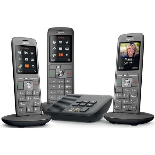 Gigaset CL660A Trio - Téléphone sans fil - système de répondeur avec ID d'appelant - Dect\GAP - noir, anthracite + 2 combinés supplémentaires