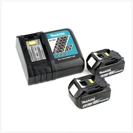 Makita DTD 154 RTJ 18 V Li-Ion Visseuse à chocs sans fil avec boîtier MakPac + 2x Batteries BL1850 5,0 Ah + Chargeur rapide DC18RC