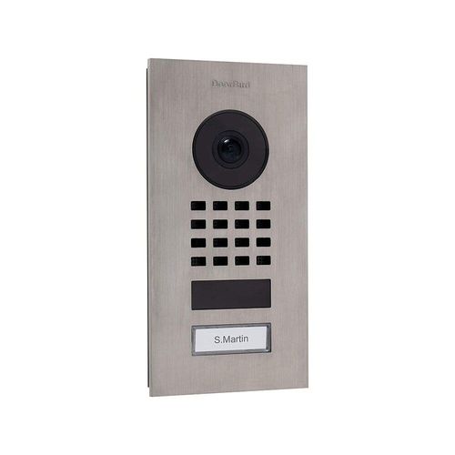 Interphone vidéo IP DoorBird DoorBird IP Video Türstation D1101V Unterputz 423866782 Wi-Fi Set complet 1 foyer argent brossé