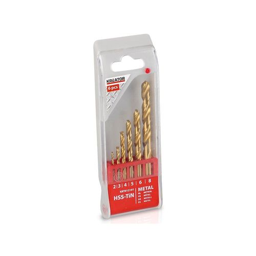 Coffret de 6 forets à métaux HSS Titane