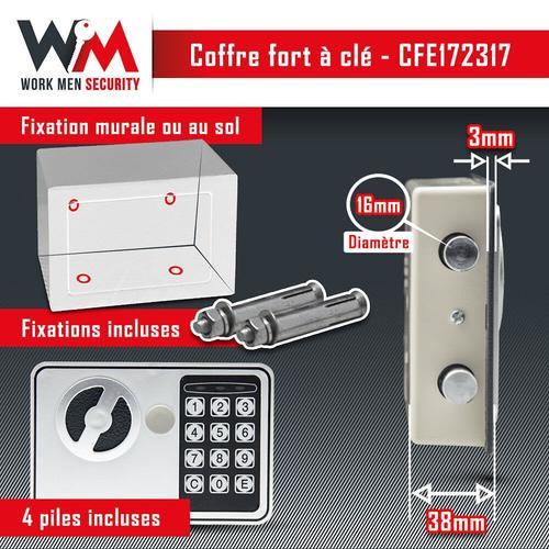 ELEM TECHNIC Coffre-fort de sécurité électronique 2.9 L 17x23x17 cm