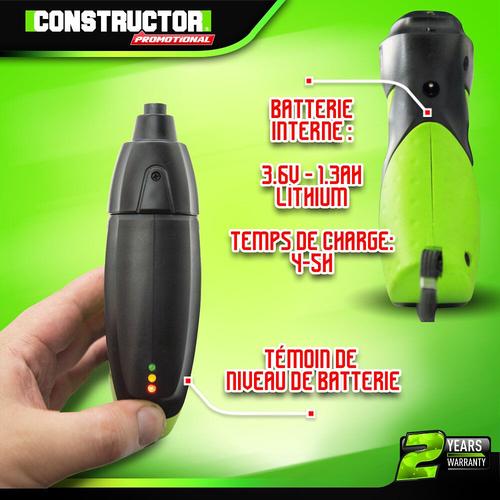 Tournevis rechargeable 3.6V lithium 1.3Ah