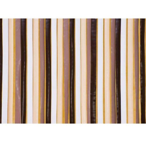 Rideau De Porte Lanières Plastique Marron/Beige
