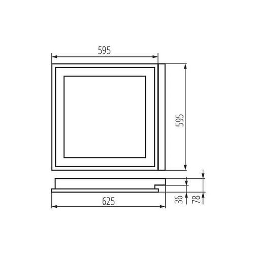 Dalle Avec Diffuseur Opal Encastrable 625x595mm Pour Tubes Led T8 4x18w Max Regis