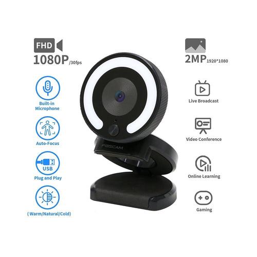 Caméra de sécurité FOSCAM Webcam 1080P USB pour ordinateur - W28
