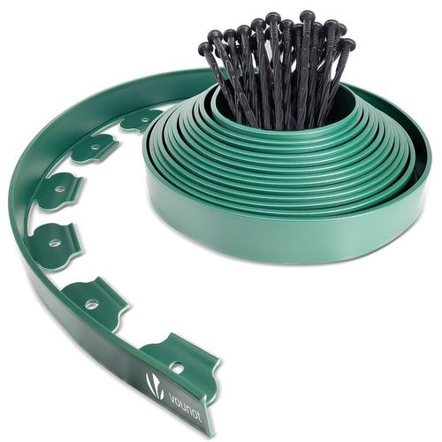 Bordure De Jardin Plastique Flexible 10m Avec Piquets Vert