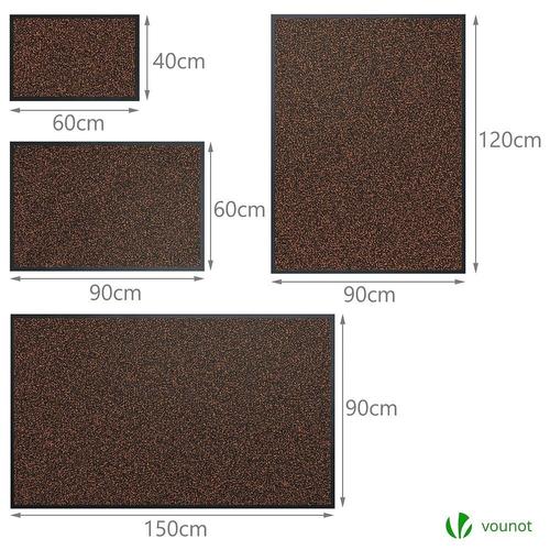 Tapis De Porte Paillasson 90x150cm Marron