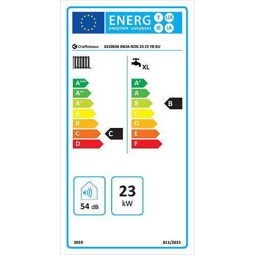 Chaudière Gaz BasNox Inoa Nox Chaffoteaux 25 kW / Cheminée Complète (Douilles + Dosseret) avec Thermostat Filaire