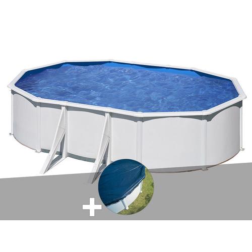 Kit piscine acier blanc Gré Atlantis ovale 5,27 x 3,27 x 1,32 m + Bâche hiver
