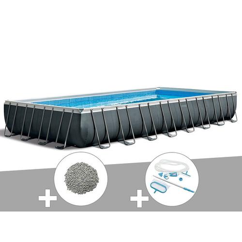 Kit piscine tubulaire Intex Ultra XTR Frame rectangulaire 9,75 x 4,88 x 1,32 m + 20 kg de zéolite + Kit d'entretien