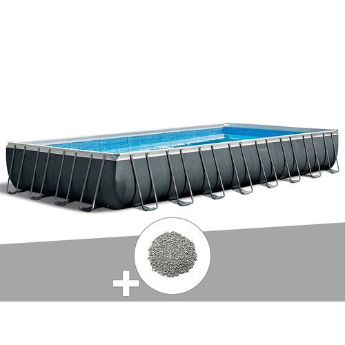 Kit piscine tubulaire Intex Ultra XTR Frame rectangulaire 9,75 x 4,88 x 1,32 m + 20 kg de zéolite