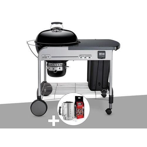 Barbecue à charbon Weber Performer Premium GBS 57 cm Noir + Kit Cheminée