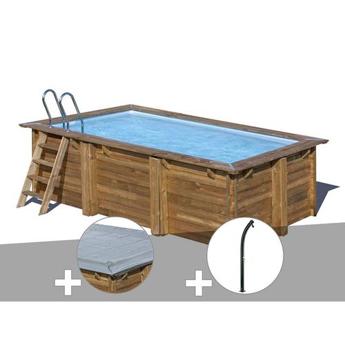 Kit piscine bois Gré Marbella 4,20 x 2,70 x 1,17 m + Bâche hiver + Douche