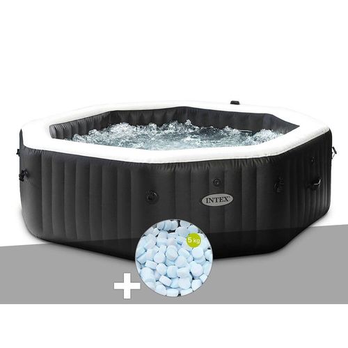 Kit spa gonflable Intex PureSpa Carbone octogonal Bulles et Jets 6 places + 5 kg de sel
