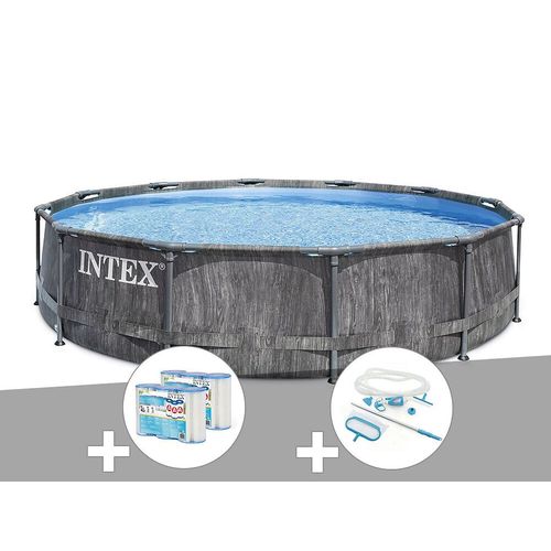 Kit piscine tubulaire Intex Baltik ronde 5,49 x 1,22 m + 6 cartouches de filtration + Kit d'entretien
