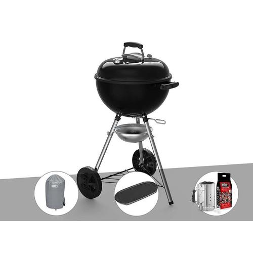 Barbecue à charbon Weber Original Kettle E-4710 47 cm + Housse + Plancha + Kit Cheminée