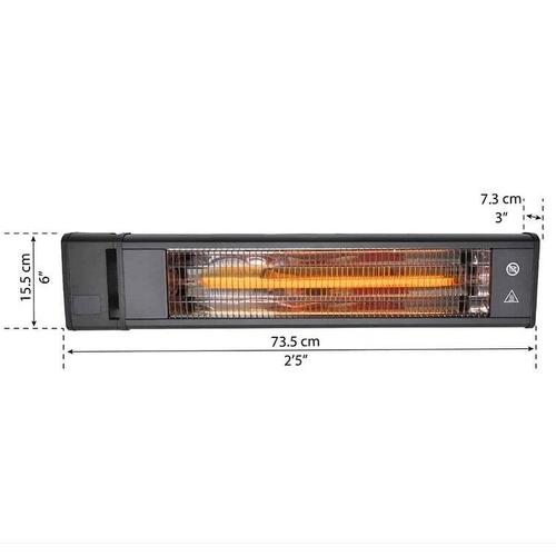 palram - chauffage infrarouge extérieur 1800w noir - 705782