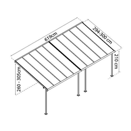 Palram - Pergola 18.6m² Gris Anthracite - 705602