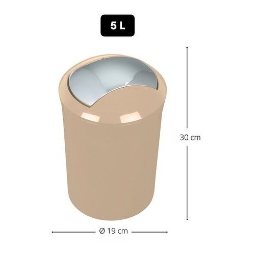 Sydney Poubelle Salle De Bain - 30x19x19cm - Beige