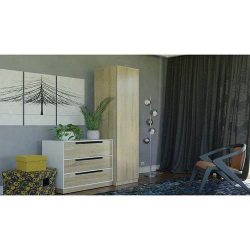 Esme - Armoire Simple Style Scandinave Chambre À Coucher - 50x50x180 - 1 Porte - Dressing - Sonoma