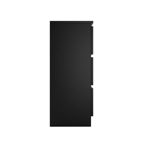 Milan - Commode De Chambre Large 6 Tiroirs - 30x120x77cm - Style Scandinave - Meuble De Rangementent - Chiffonier - Noir