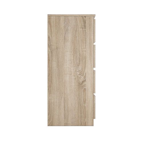 Milan - Commode Large 8 Tiroirs Chambre Salon - 97x138x40 - Design Minimaliste - Meuble De Rangement - Aspect Bois - Sonoma