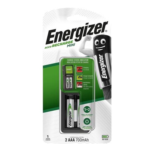Energizer Accu Recharge Mini CH2PC4 - 5 - 12 h chargeur de batteries - (pour 2xAA/AAA) 2 x AAA / HR03 - NiMH - 700 mAh - 200 mA - noir