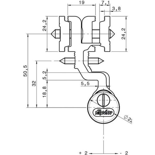 Paumelle à clamer - porte alu - 5682A - 25x20 mm - blanc - Monza FAPIM